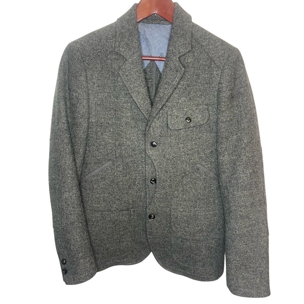 H&M Mauritz Archive Yorkshire‎ Tweed Moon Wool Blazer Jacket Grey Mens 36R